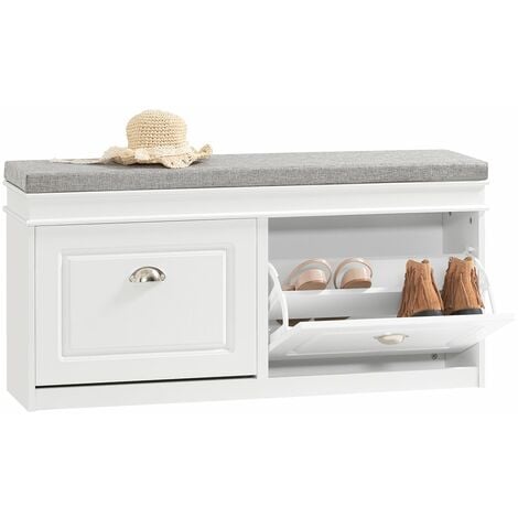 SoBuy Scarpiera salvaspazio Slim, portascarpe salvaspazio Regolabili, L104*P24*A52 cm, Bianco, FSR64-W