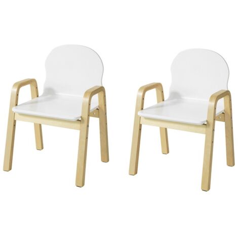 SoBuy Set 2 sedie Bambini Sgabello Bambini Altezza del Sedile Regolabile: 23-27-31-35 cm in Legno massello di Betulla Classe E1 KMB24-WNX2