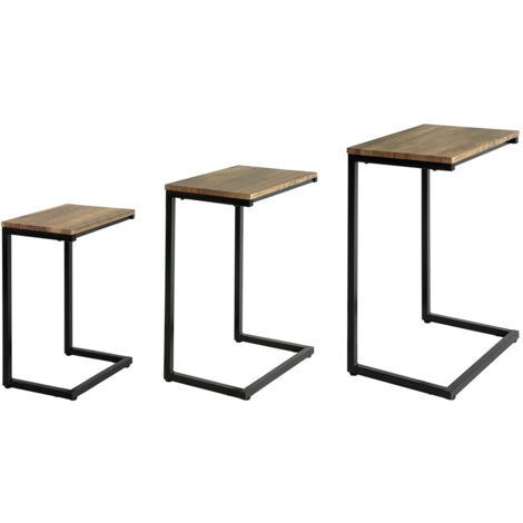 SoBuy Set da 3 tavolini Tavolino impilabile Tavolino da Divano,Tavolini da soggiorno,FBT102-F