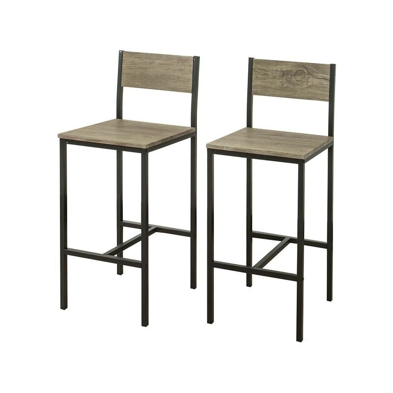 Sobuy - Set of 2 High Back Kitchen Restaurant Breakfast Dining Chairs,FST53x2