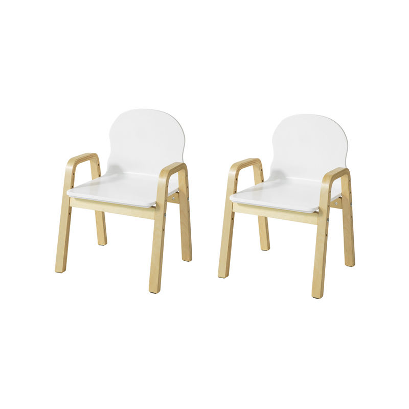 Set of 2 Children Chairs, Wooden Kids Children Chair Stool, Height Adjustable,KMB24-WX2 - Sobuy