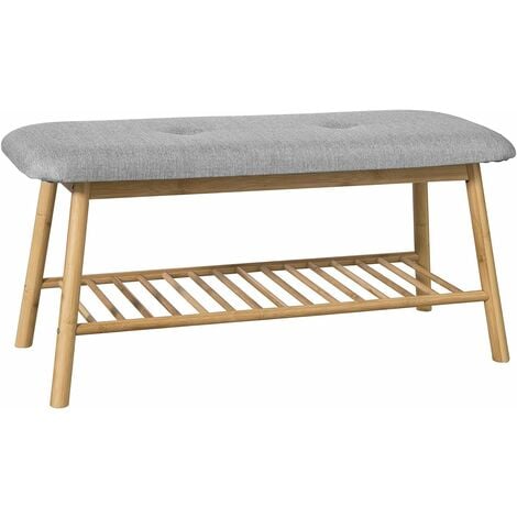 main image of "SoBuy Shoe Racks and tidies Hallway Seat Bench End Bench with Seat Cushion,FSR24-K-HG"