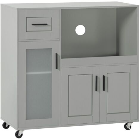 SoBuy Sideboard Microwave Cabinet Kitchen Cupboard on Wheels,FSB78-HG