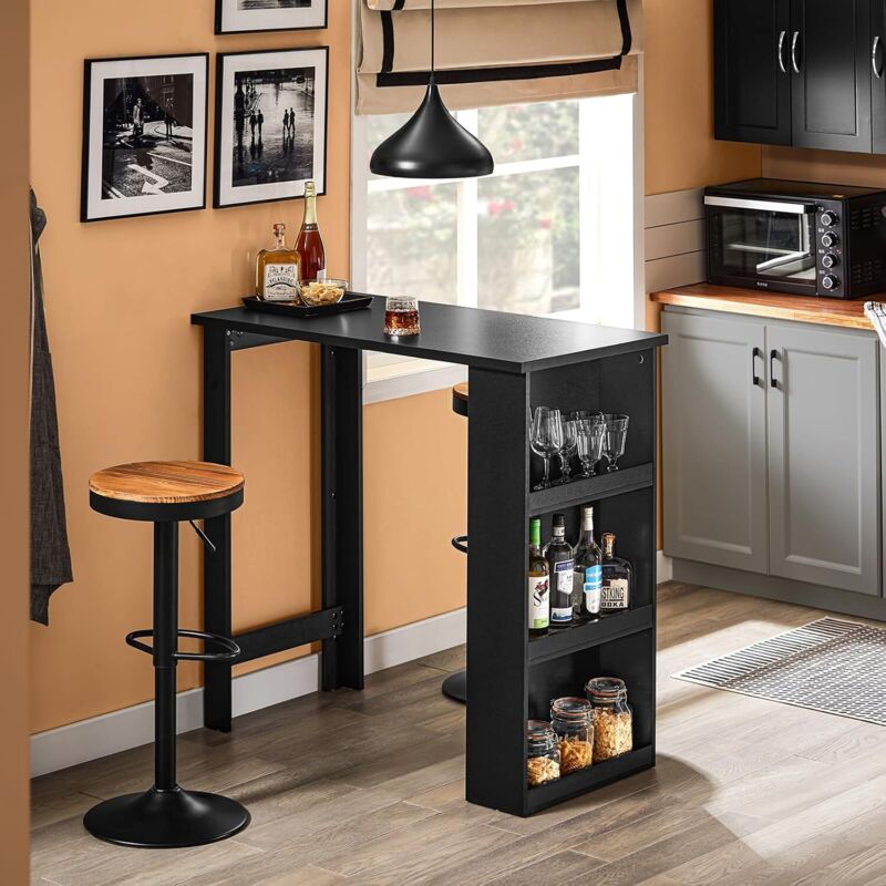 Sobuy – Table mange debout haute pour petits espaces – Dimensions 112 x 57 x 106 cm – Panneaux MDF – FWT17IISCH