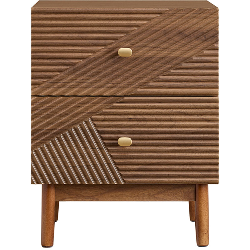 SoBuy Nachttisch mit 2 Schubladen Dunkelbraun 45x40x58,2cm Funktional