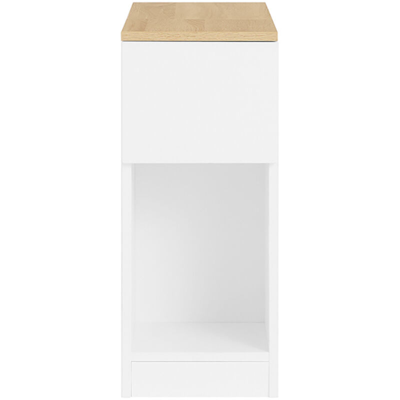 SoBuy Nachttisch mit einer Tür Weiß 65x40x60cm Modern