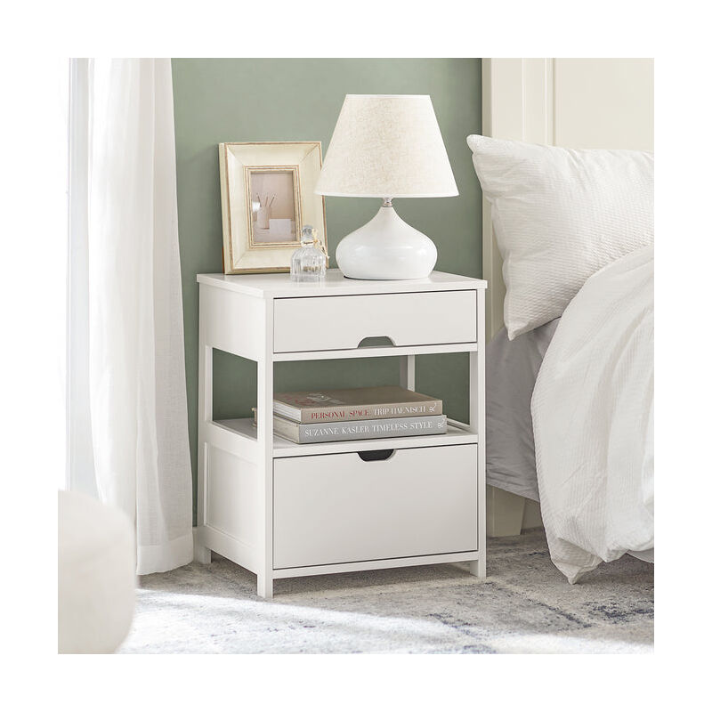 SoBuy/® Comodini letto tavolino da salotto o soggiorno con cassetto,bianco,FRG258-W,IT