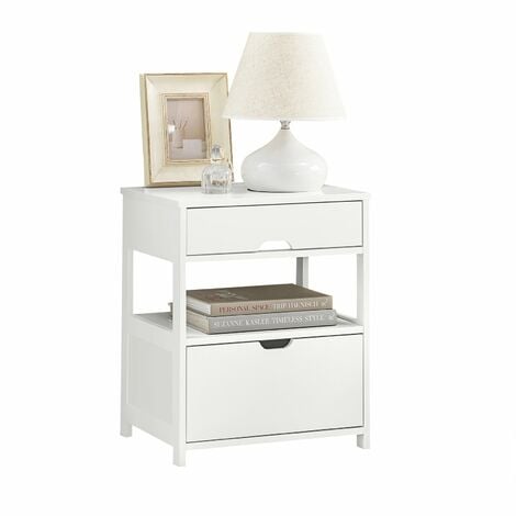 SoBuy/® Comodini letto tavolino da salotto o soggiorno con cassetto,bianco,FRG258-W,IT