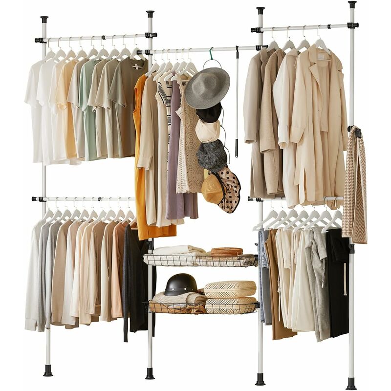 Sobuy - Clothes Racks Adjustable Shelf Hanging Rail KLS04