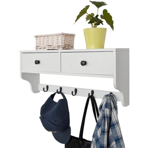 SoBuy Wall Display Storage Unit with Drawers & HooksFRG178-W