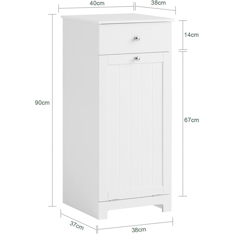 Sobuy White Bathroom Laundry Basket Bathroom Storage Cabinet Unit