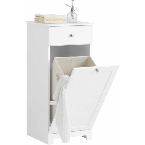SoBuy Bathroom Laundry Basket Bathroom Storage Cabinet Unit with Drawer,BZR21-DG