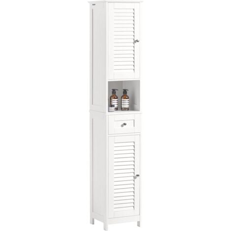 Sobuy White Free Standing Tallboy Bathroom Cabinet Storage