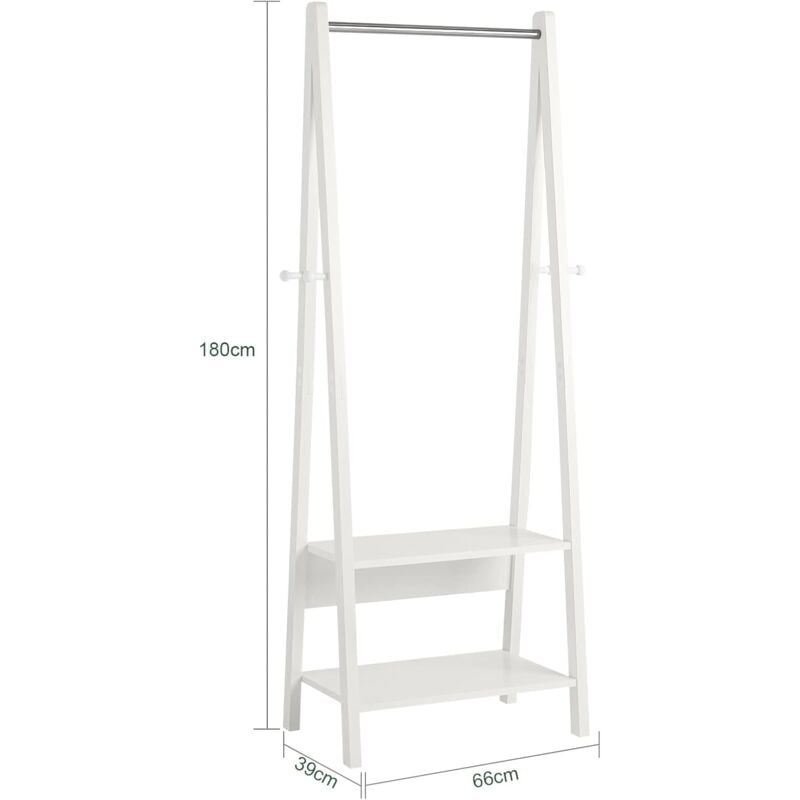 Frg59 W Uk Sobuy White Wood Clothes Garment Hanging Rack Wardrobe