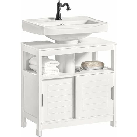 SoBuy White Under Sink Bathroom Storage Cabinet,FRG128-II-W