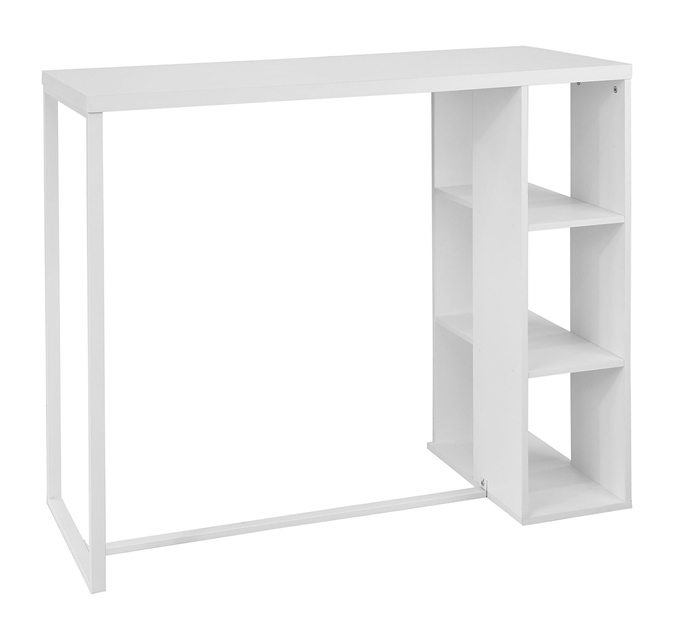 SoBuy Wood Kitchen Dining Table with Storage Rack,White,FWT39-W