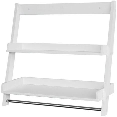 SoBuy®FRG117-W,Estantería de pared, Toalleros repisa, estantería de baño de MDF, blanco,ES