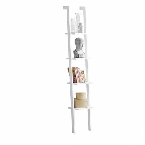 SoBuy®Libreriastanterias de diseñotantería de pared, blanco, 4 estantes, FRG15-W