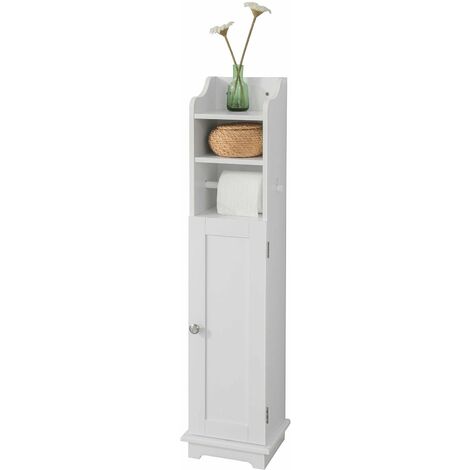 SoBuy®portarrollos de papel higiénico, Sostenedor de papel higiénico ,estantes de baño,FRG177-W, ES