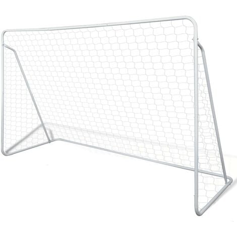 Soccer Goal Post Net Set Steel 240 x 90 x 150 cm VDTD32073