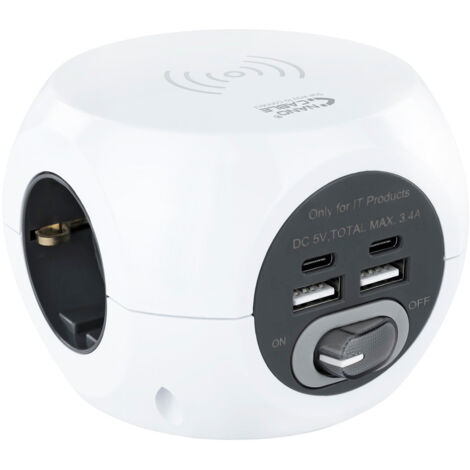 Sockel 3xplug 2xusb 2xusb-c Kabellose Ladung 10.37.0002
