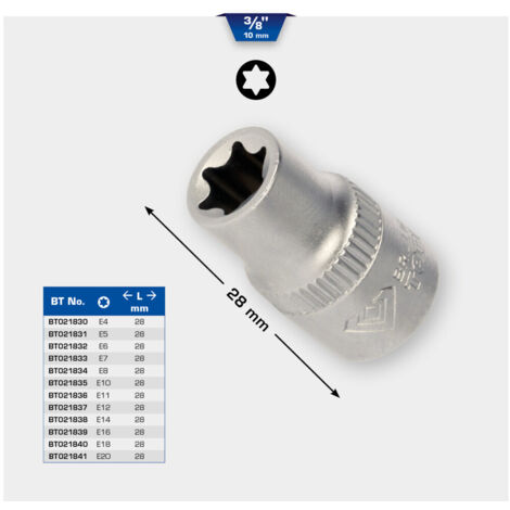 Sockel BRILLIANT TOOLS - TORX - 3/8" - E14 - BT021838