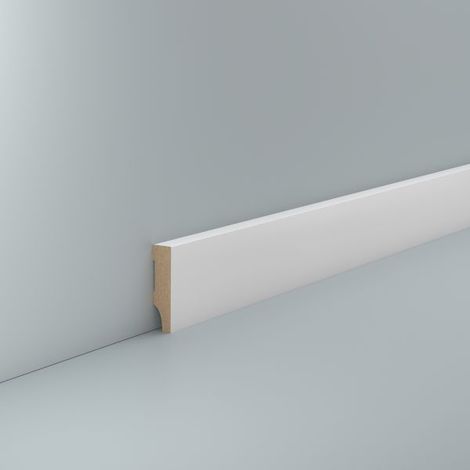 Fußleiste Sockelleiste Massivholz 18x80 mm Bremer Profil weiß foliert 
