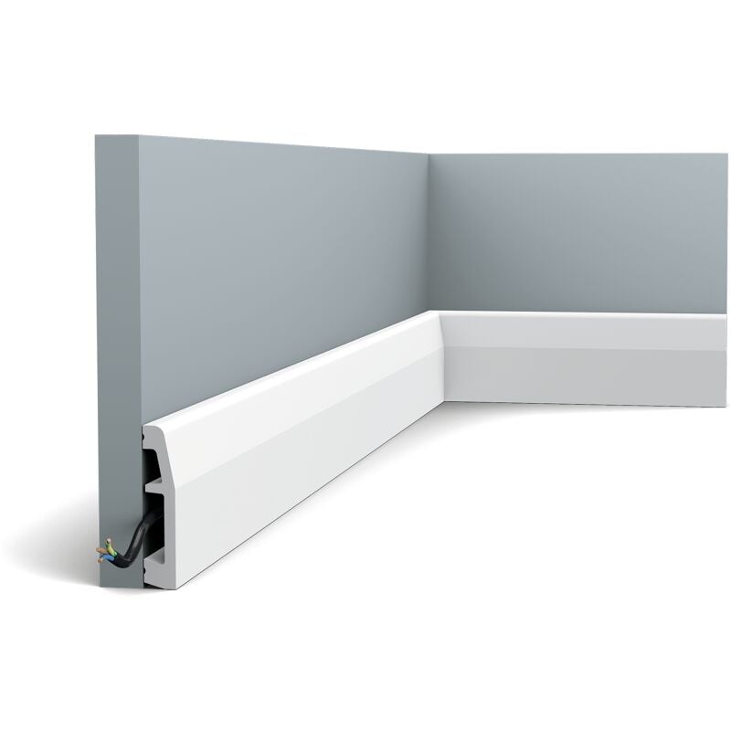 Orac - Sockelleiste Fußleiste von Decor SX125 axxent Profilleiste Wand Boden Leiste mit Kabelschutz Funktion 2 Meter