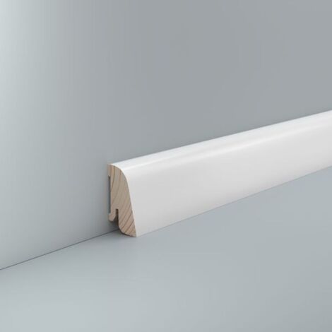 Sockelleiste Fußleiste weiß 22x45mm Echtholz furniert Clipfähig