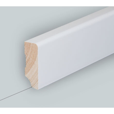 Sockelleiste Fußleiste Weiß Massiv RAL 9010 lackiert 19x96mm Handwerkerqualität