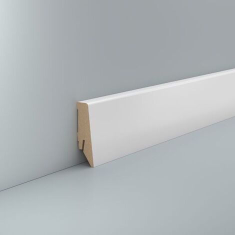 Sockelleiste Fußleiste weiß MDF foliert Fußbodenleiste 18x58mm Clip