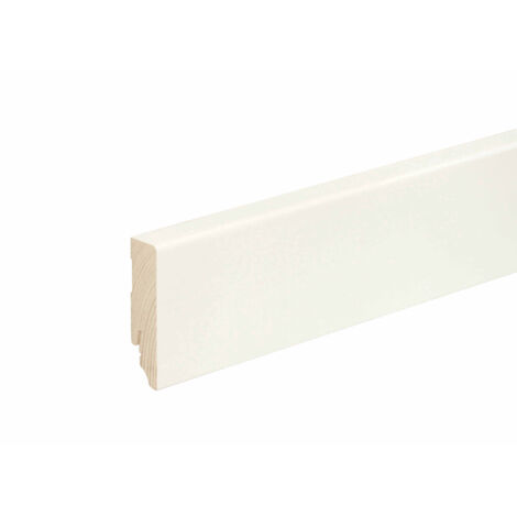 Sockelleiste L0155L1 Kiefernholz Weiß RAL9010 lackiert 18 x 70 x 2400 mm - Neuhofer