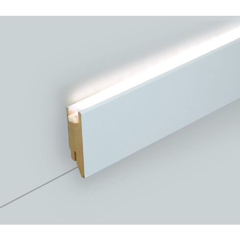 Sockelleiste LED Grundierfolie weiß Fußleiste MDF indirekte Beleuchtung