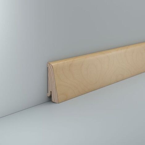 Sockelleiste Massivholz furniert Echtholz furniert 20x58mm Ahorn lackiert - Clipbefestigung HAN 20.58.5