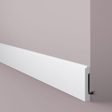 Sockelleiste NMC FD1 WALLSTYL Noel Marquet Zierleiste Stuckleiste Modernes Design weiß 2 m