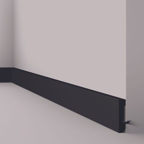 Sockelleiste NMC FT2 BLACK WALLSTYL Noel Marquet Zierleiste Wandleiste Friesleiste Modernes bereits lackiert Design schwarz 2 m