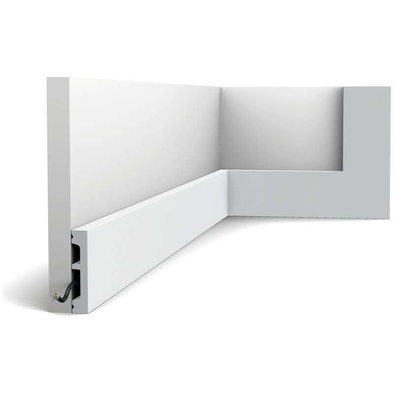 Orac - Sockelleiste Decor Sx157-ral9003 Axxent Square Sockelleiste Wandleiste Zierleiste Bereits Lackiert Modernes Design Signalweiß 2 M