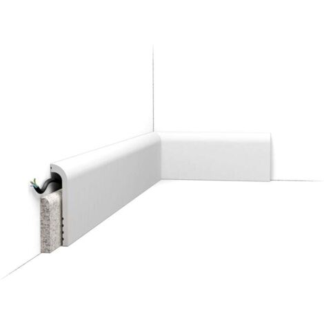 Sockelleiste Orac Decor SX185 LUXXUS CASCADE Zierleiste Stuckleiste Modernes Design weiß 2m