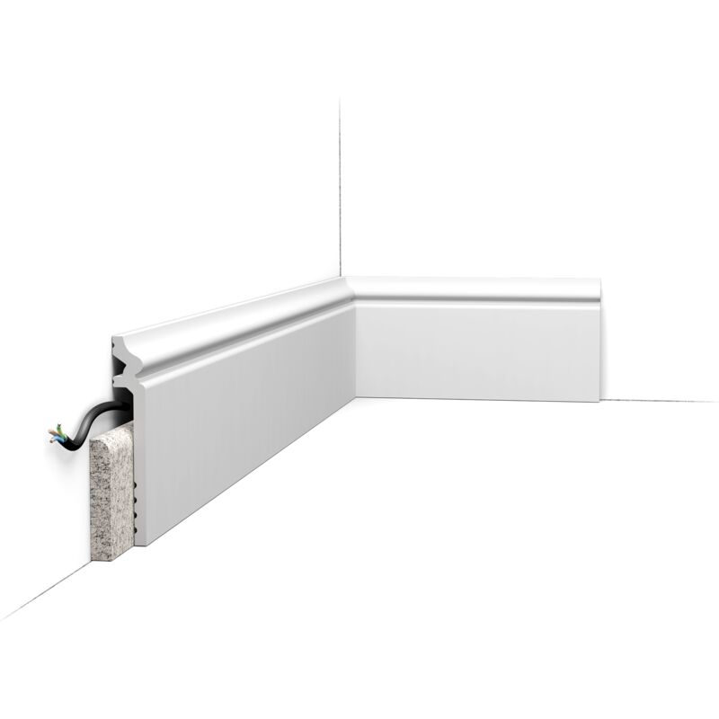 Orac - Sockelleiste Decor Sx186 Luxxus Contour Zierleiste Stuckleiste Zeitloses Klassisches Design Weiß 2m