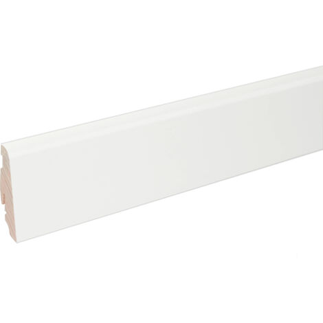 Sockelleiste SU060L1 Kiefernholz Weiß RAL9010 foliert 19 x 58 x 2500 mm - Neuhofer