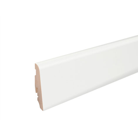 Sockelleiste SU060L1 Kiefernholz Weiß RAL9016 foliert 19 x 58 x 2500 mm - Neuhofer