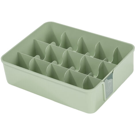 Socken- und Unterwäsche-Organizer, 15 Fächer, Kunststoff, 30 x 23 x 9 cm, Grün, Sockenaufbewahrungsbox