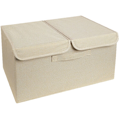 Socken- und Unterwäsche-Organizer mit Doppeldeckel, faltbar und robust, zur Aufbewahrung von Boxershorts, BHs, Krawatten und Handtüchern, Farbe: Khaki
