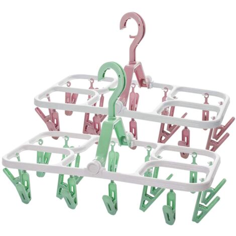 Sockentrockner, 2er-Pack Sockenaufhänger aus Kunststoff, faltbarer Wäscheständer zum Aufhängen, Clips für Socken, Unterwäsche, Handtücher