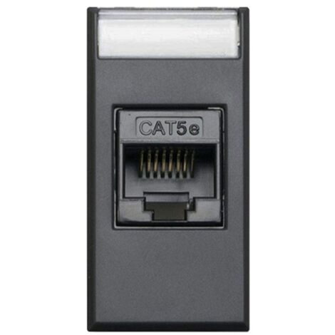Socket de Datos Ave Tekla RJ45 CAT.5E UTP color negro 1 módulo 445027C5E