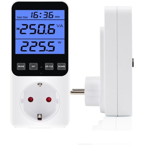 Socket Electric Meter, 14 Modes with LCD Display, Socket Power Meter, Energy Consumption Meter, Standby Consumption Measurement, Mini Electric Meter