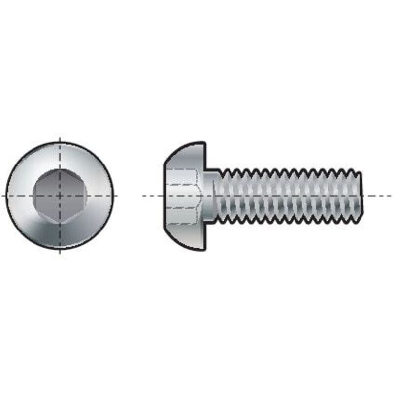 Qualfast - M12X50 Socket Button Head Screw bzp (GR-10.9)- you get 5