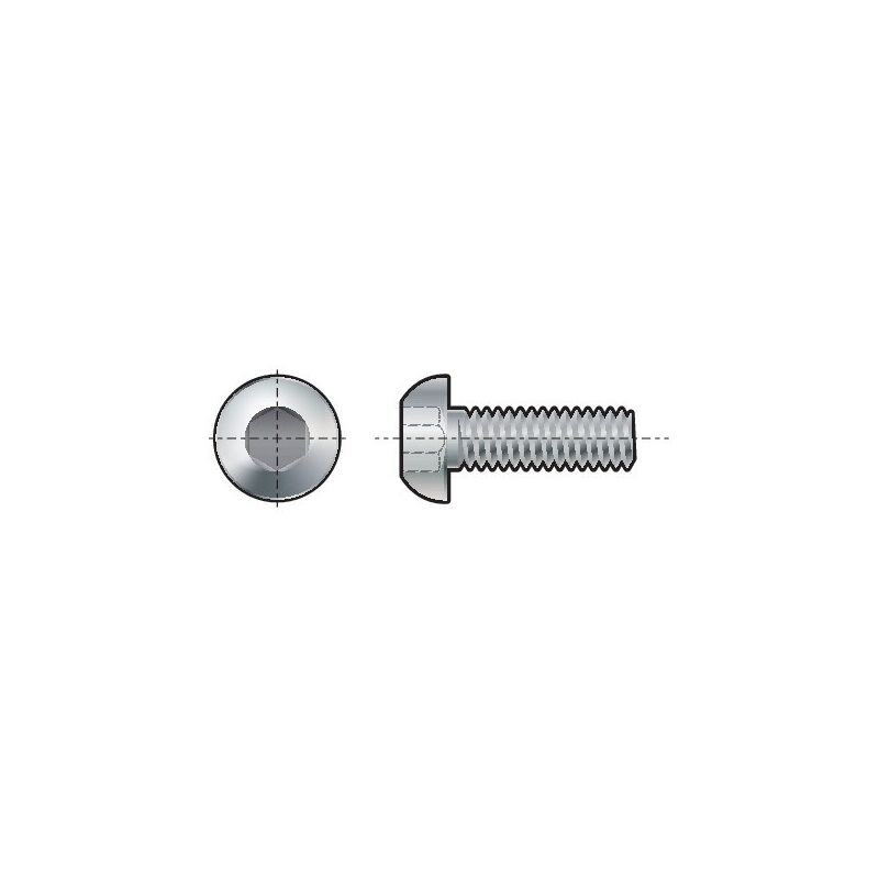 Qualfast - NO.4 UNC X 3/8 Skt Button Head Screw (GR-10.9)- you get 5