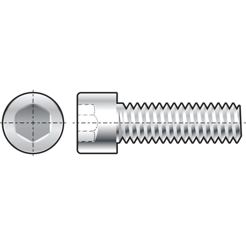 M8X100 Skt Head Cap Screw Fully Threaded (GR-8.8)- you get 5 - Qualfast