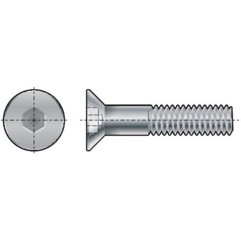 Qualfast - 1/4 bsw x 3/4 Socket Countersunk Head Screw (GR-10.9)- you get 25